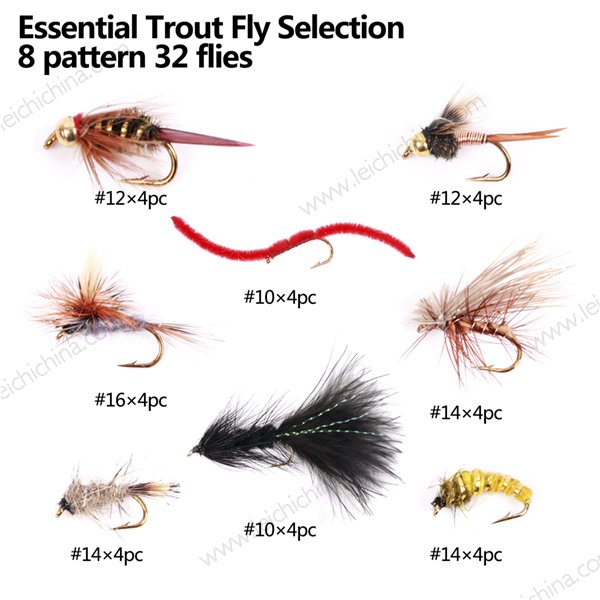 Essential trout flies selection