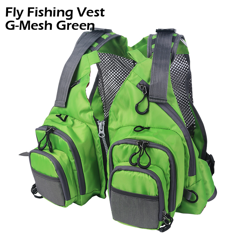 gmesh green fly fishing vest