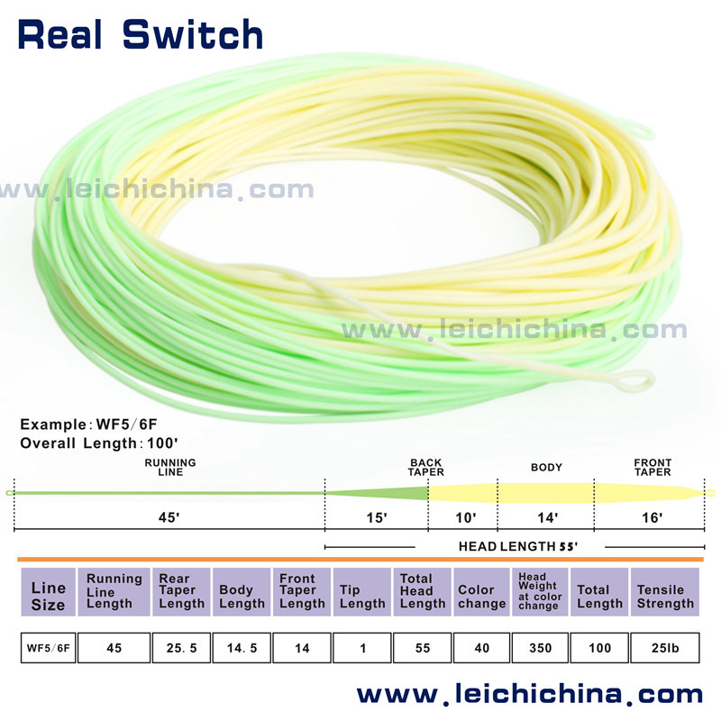 Fly fishing switch line