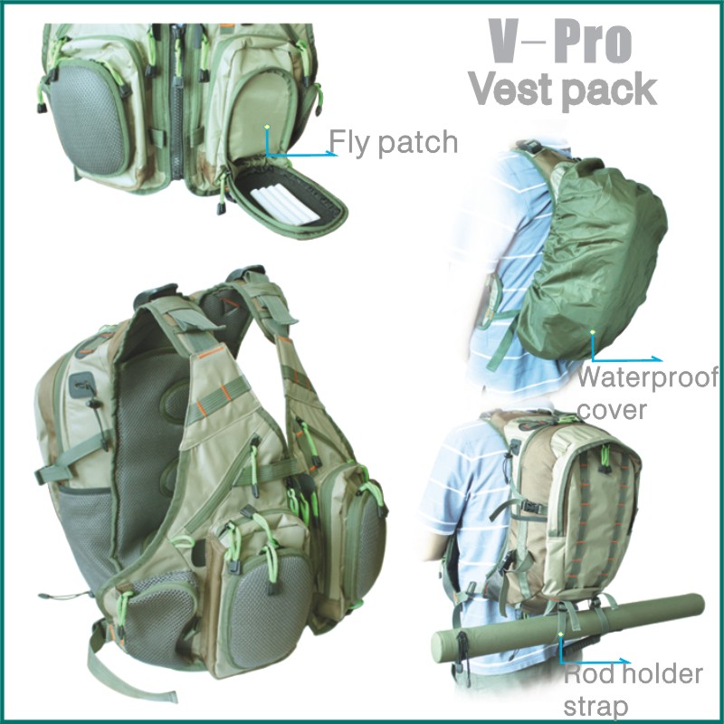 fly fishing V-pro vest pack