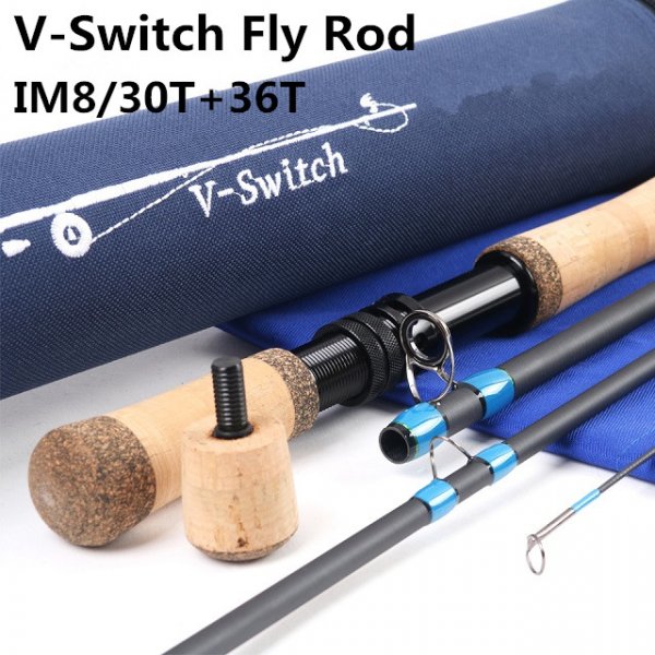 IM8/30T+36T SK carbon fiber fly rod V-Switch series