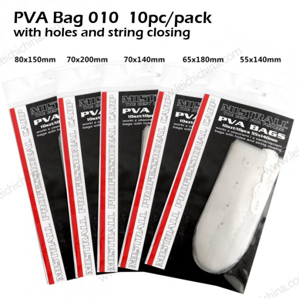 PVA Bag 010  10pc pack    with holes and string closing