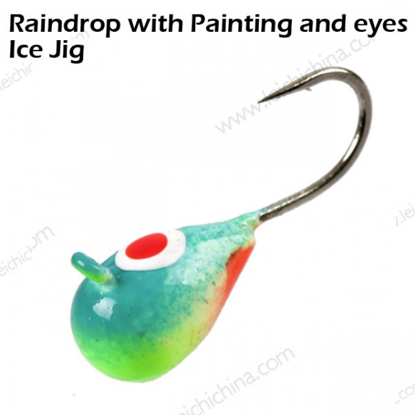 Raindrop with Painting and eyes Ice Jig