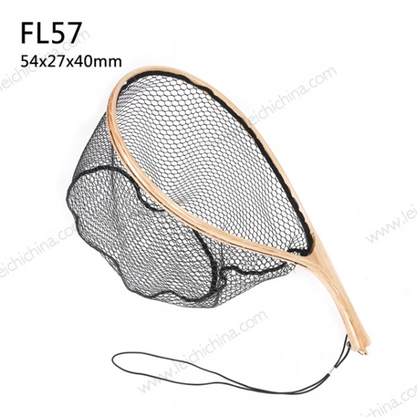 Curve handle Soft rubber coated tenkara landing net FL57