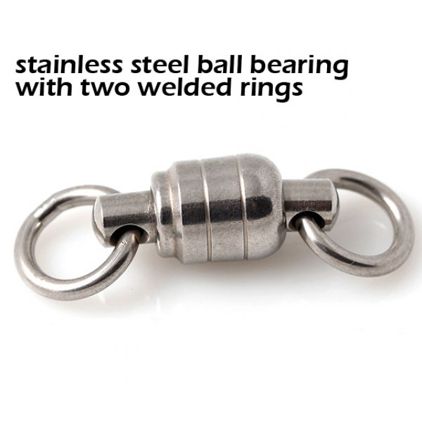 Stainless steel ball bearing with two welded rings
