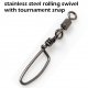 Stainless steel rolling swivel with tournament snap