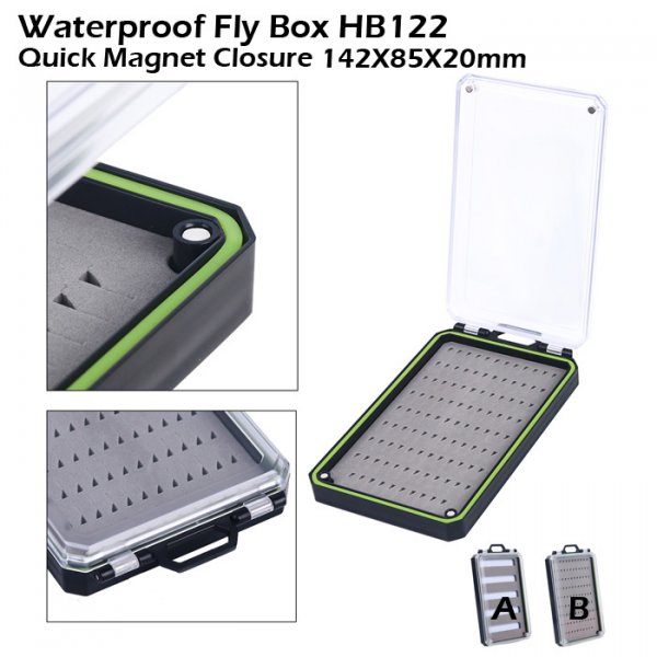 Waterproof Fly box with magnet closure HB122