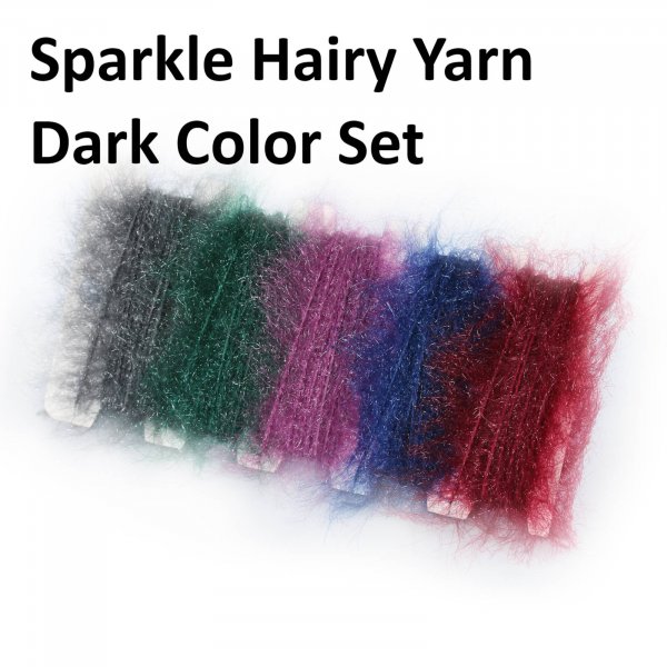 Sparkle hairy yarn Dark color set