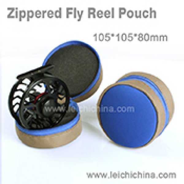 Zippered fly reel pouch