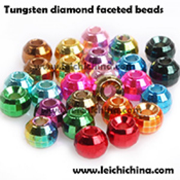 Tungsten diamond faceted beads