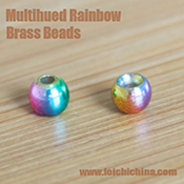 Multihued Rainbow Brass Beads