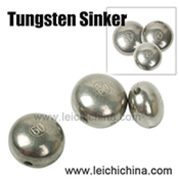 round tungsten fishing sinker