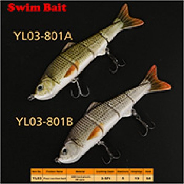 multi jointed life like fishing swim lure YL03