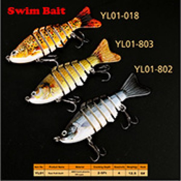 Multi jointed life like fishing swim bait YL01