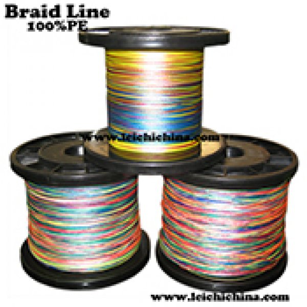 Multi color 100% PE braided fishing line