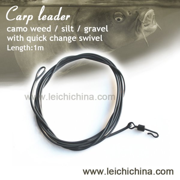 carp fishing poly leader with quick change swivel