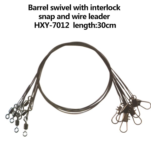 Barrel swivel with interlock snap and wire leader                        HXY-7012