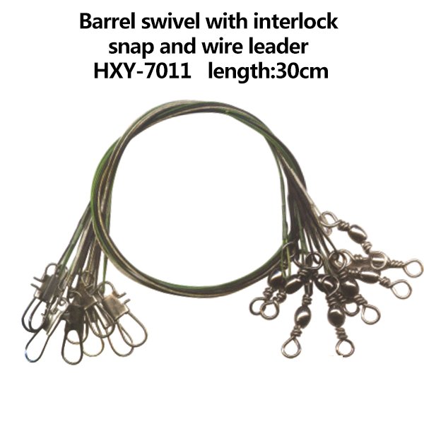 Barrel swivel with interlock snap and wire leader                        HXY-7011