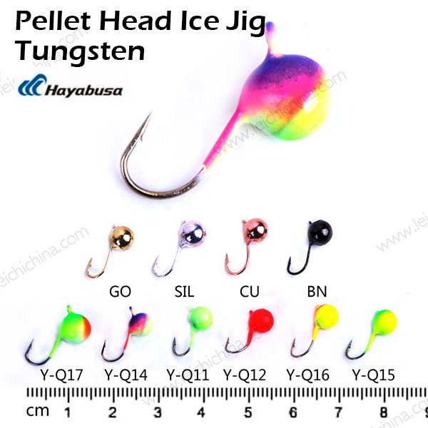 Tungsten ice fishing pellet head ice jig 