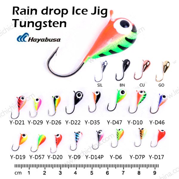 Tungsten ice fishing rain drop ice jig