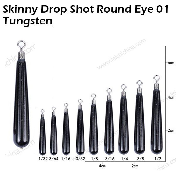 Tungsten Skinny Drop Shot Weight round eye 01