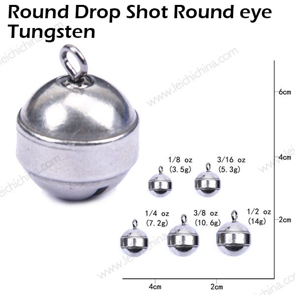 Tungsten Round Drop Shot Weight Round eye
