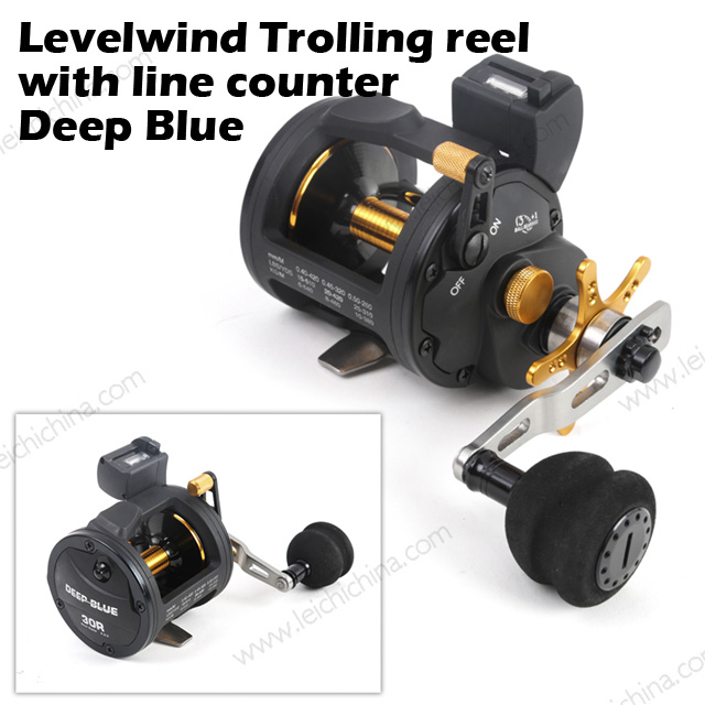 Levelwind Trolling reel with line counter Deep Blue - Qingdao Leichi  Industrial & Trade Co.,Ltd.