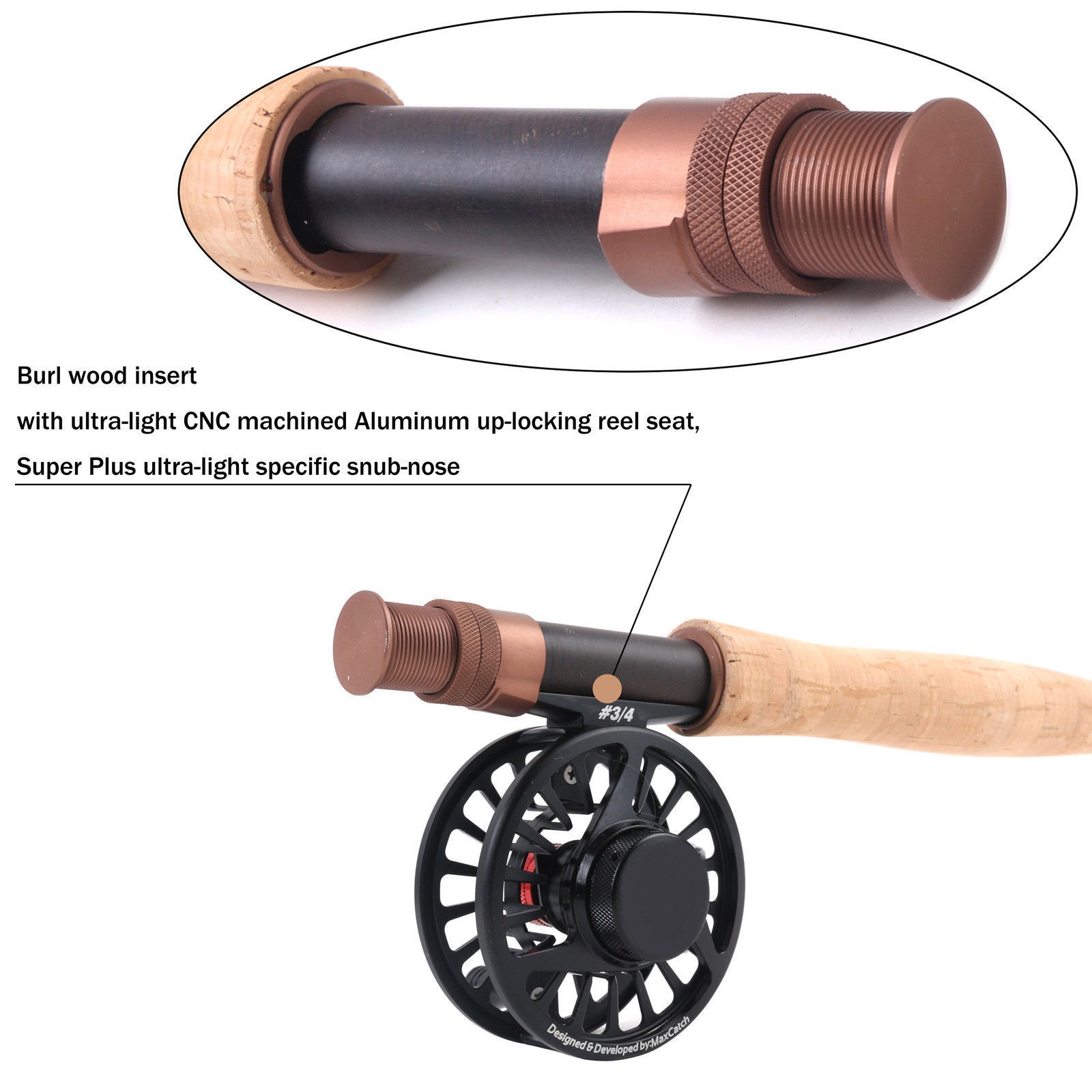 IM8/30T+36T SK carbon Length Adjustable Nymph Fly Rod Farglory