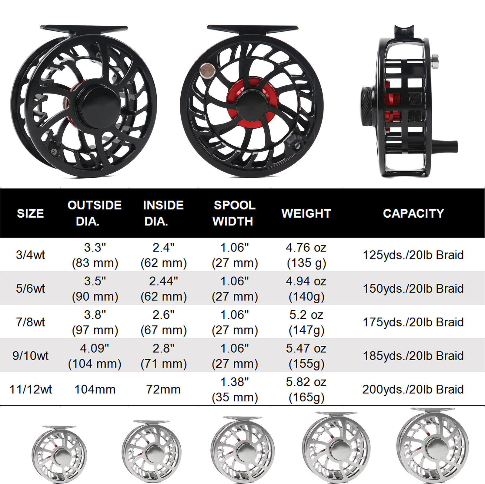 Semi-waterproof Super Light Fly Reel HVC