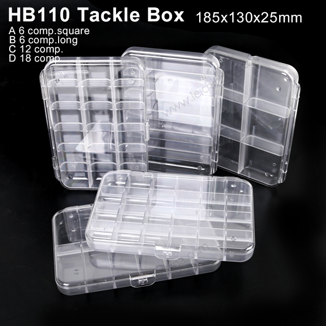 Clear plastic store tackle box