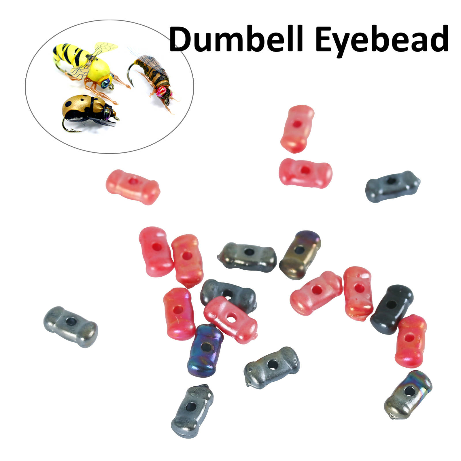 Dumbell eyebead蜜蜂甲壳虫眼2色可选20颗袋装