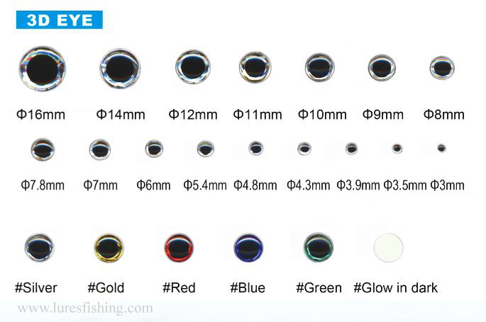 10mm 3D Red thin oval pupil /  400 Soft Molded 3D Holographic Fish Eyes 