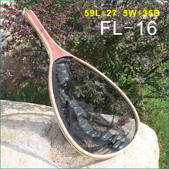 Wooden frame nylon net landing net with bottom ruler FL-16 - Qingdao Leichi  Industrial & Trade Co.,Ltd.