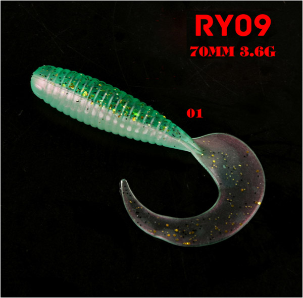 soft fishing lure action tail minnow grubs RY09-70