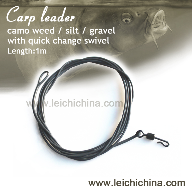 carp fishing poly leader with quick change swivel
