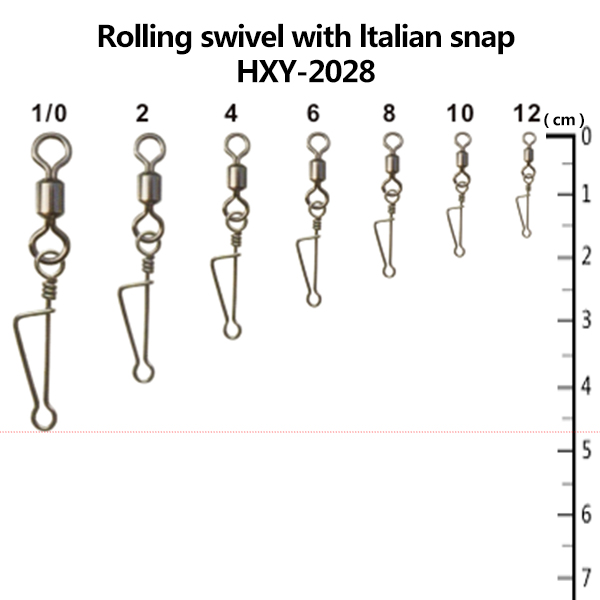 Rolling swivel with ltalian snap          HXY-2028